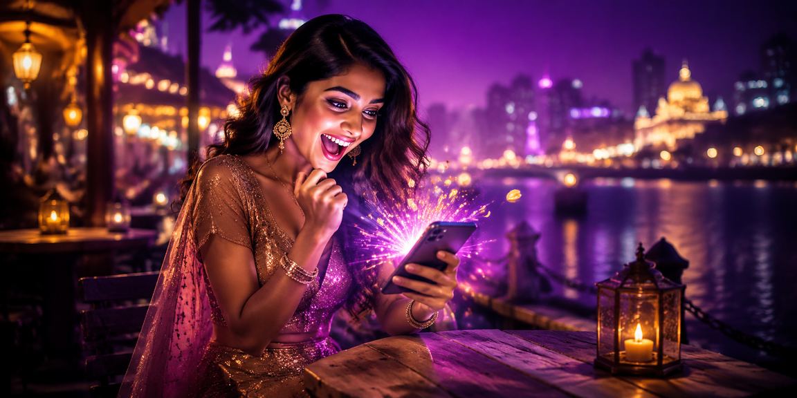Excited sports betting fan watching cricket and placing bets from Pune